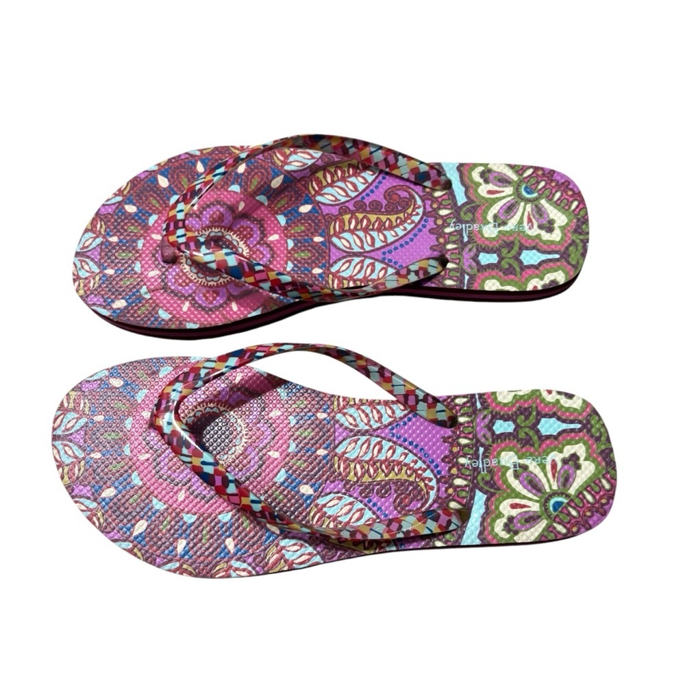 VERA BRADLEY Colorful Flip Flops Size 9/10 -- GORGEOUS POP OF COLOR!!! - Picture 6 of 9
